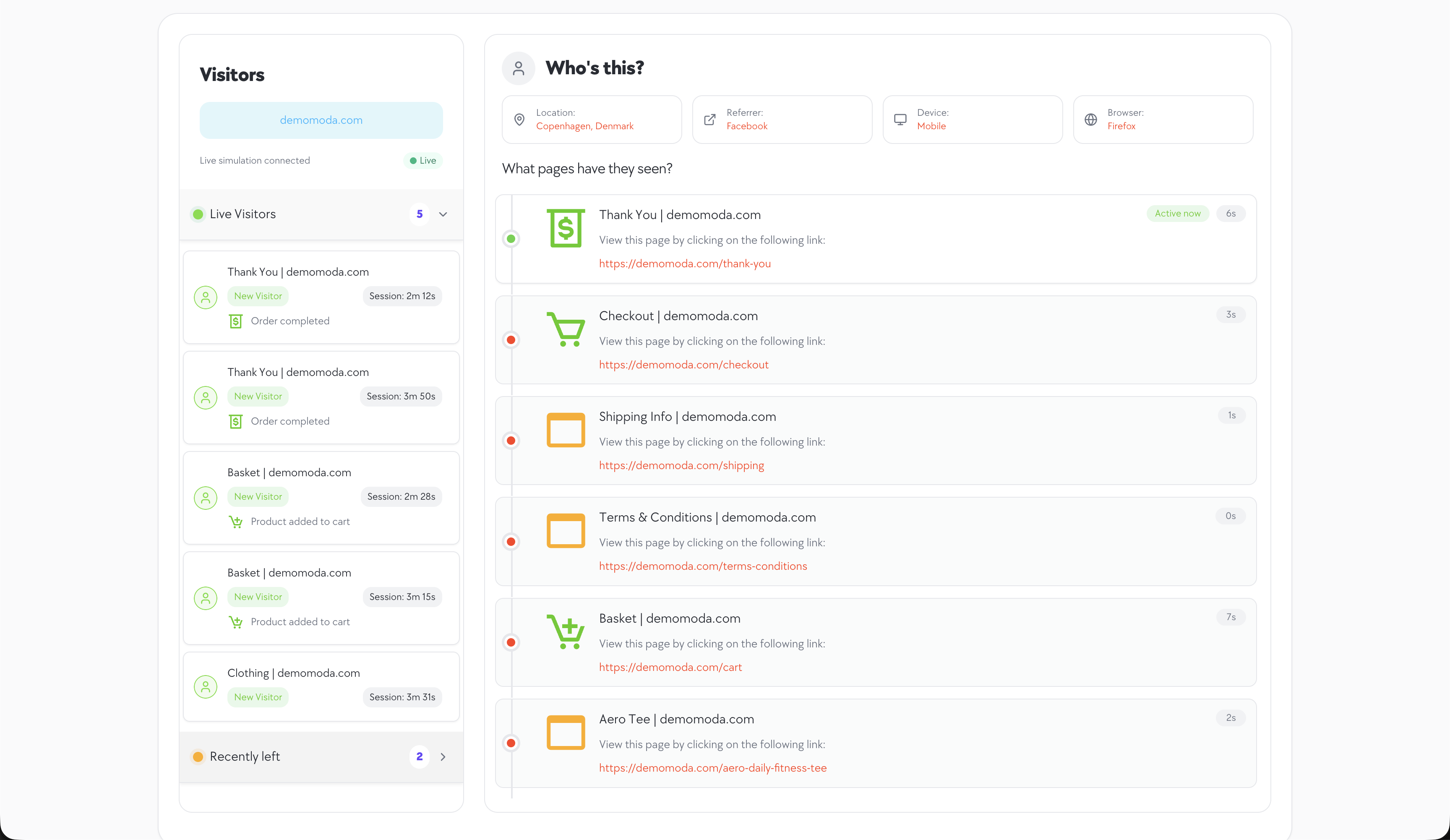 Modovisa Analytics screenshot 2